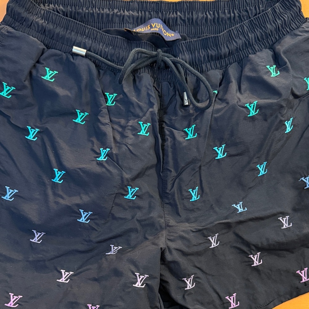 Louis Vuitton Black Swim Suit with Multicolor Monogram